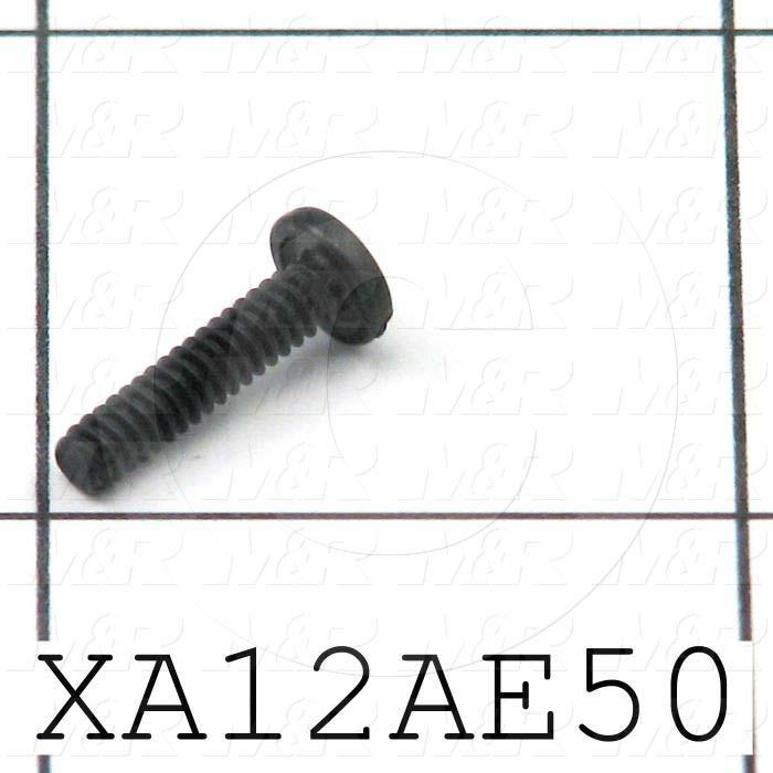 Machine Screws, Pan Slotted Head, Steel, Thread Size 4-40, Screw Length 1/2 in., Full Thread Length, Right Hand, Black Oxide