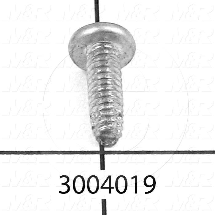 Machine Screws, Pan Slotted Head, Steel, Thread Size 4-40, Screw Length 3/8", Right Hand, Zinc