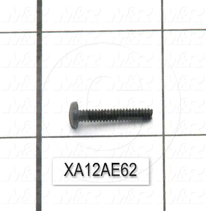 Machine Screws, Pan Slotted Head, Steel, Thread Size 4-40, Screw Length 5/8", Full Thread Length, Right Hand, Black Oxide