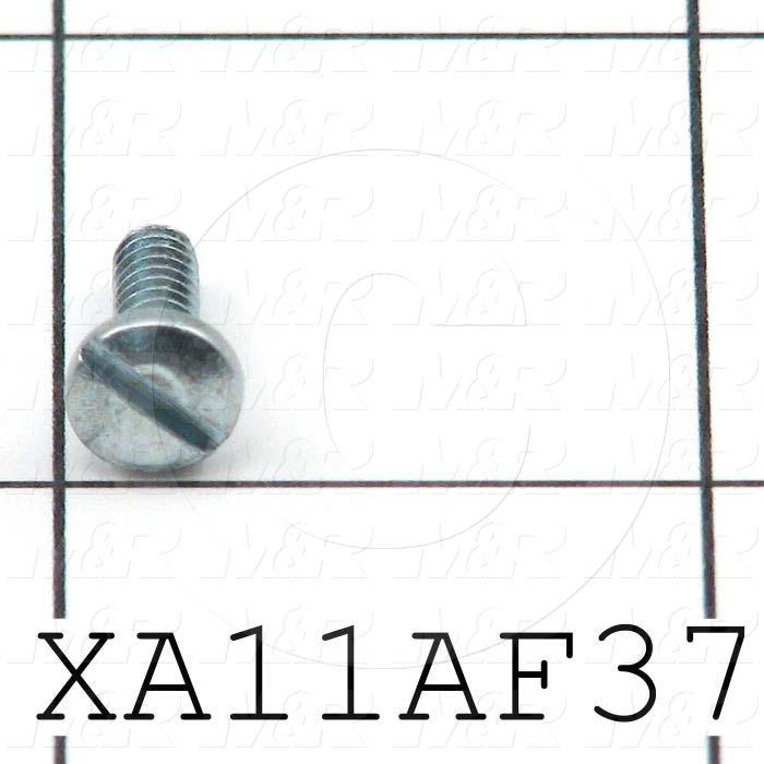 Machine Screws, Pan Slotted Head, Steel, Thread Size 6-32, Screw Length 3/8", Full Thread Length, Right Hand, Zinc
