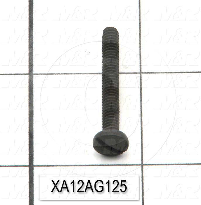 Machine Screws, Pan Slotted Head, Steel, Thread Size 8-32, Screw Length 1 1/4 in., Full Thread Length, Right Hand, Black Oxide