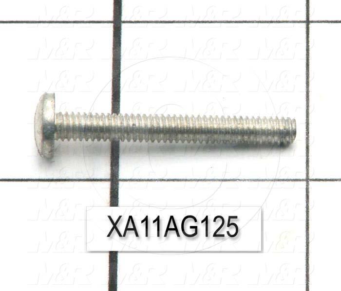Machine Screws, Pan Slotted Head, Steel, Thread Size 8-32, Screw Length 1 1/4 in., Full Thread Length, Right Hand, Zinc
