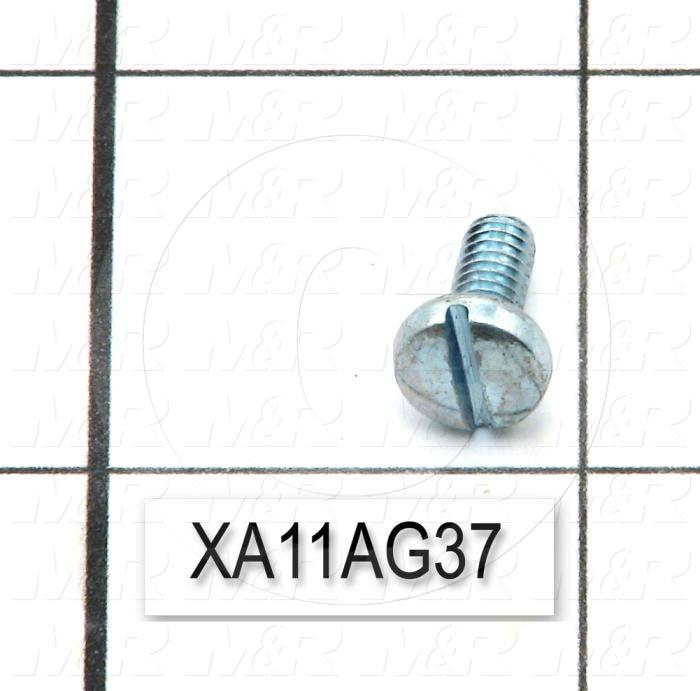 Machine Screws, Pan Slotted Head, Steel, Thread Size 8-32, Screw Length 3/8", Full Thread Length, Right Hand, Zinc