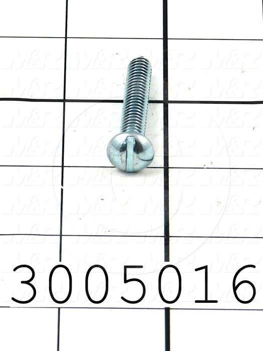 Machine Screws, Round Head, Steel, Thread Size 1/4"-20, Screw Length 1 1/2 in., Full Thread Length, Right Hand, Zinc