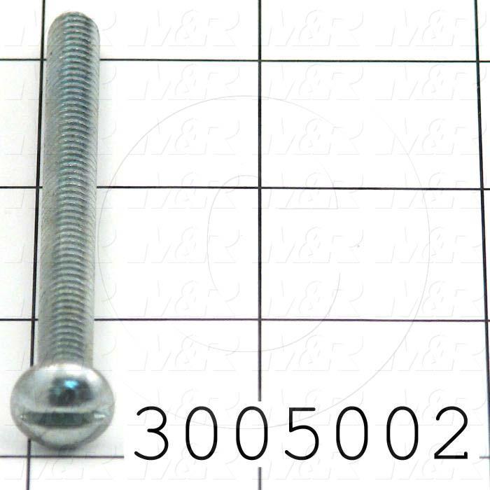 Machine Screws, Round Head, Steel, Thread Size 1/4"-20, Screw Length 3 in., Right Hand, Zinc