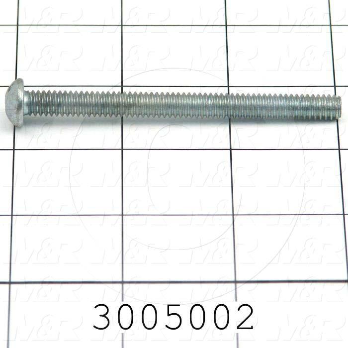 Machine Screws, Round Head, Steel, Thread Size 1/4"-20, Screw Length 3 in., Right Hand, Zinc