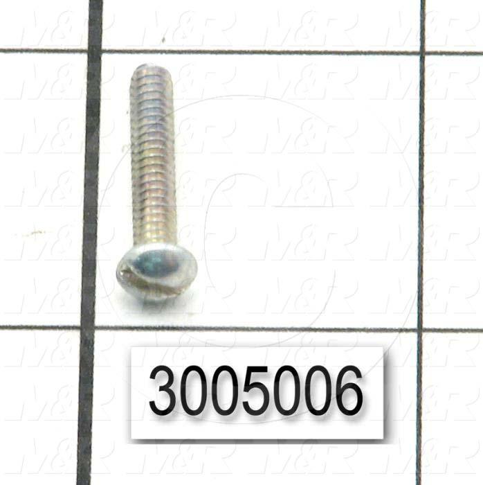Machine Screws, Round Head, Steel, Thread Size 6-32, Screw Length 3/4", Right Hand, Zinc