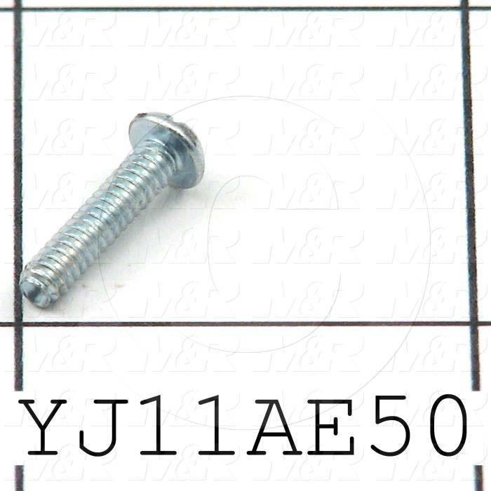 Machine Screws, Round-Slotted Head, Steel, Thread Size 4-40, Screw Length 1/2 in., 0.50" Thread Length, Right Hand, Nickolon Plated