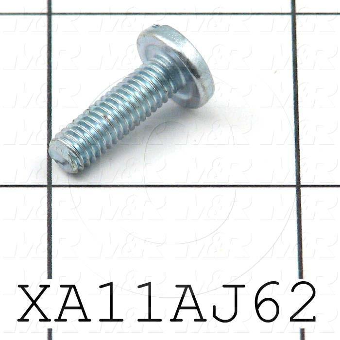 Machine Screws, Slotted Head, Steel, Thread Size 10-32, Screw Length 5/8", Full Thread Length, Right Hand, Zinc