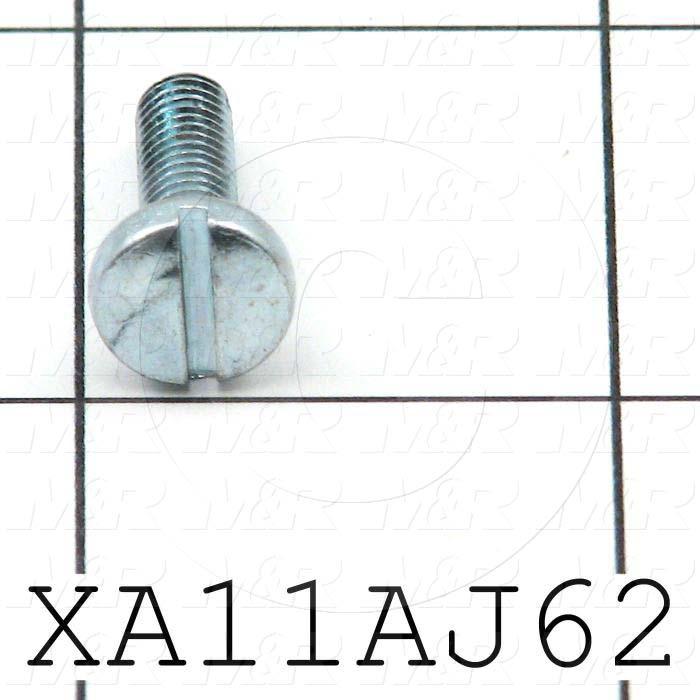 Machine Screws, Slotted Head, Steel, Thread Size 10-32, Screw Length 5/8", Full Thread Length, Right Hand, Zinc