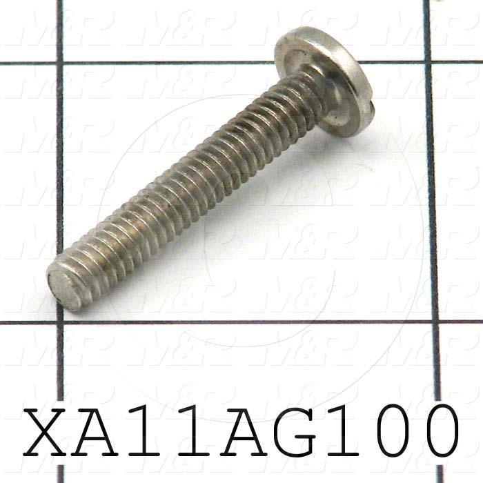 Machine Screws, Slotted Head, Steel, Thread Size 8-32, Screw Length 1", Full Thread Length, Right Hand, Zinc