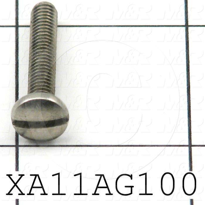 Machine Screws, Slotted Head, Steel, Thread Size 8-32, Screw Length 1", Full Thread Length, Right Hand, Zinc