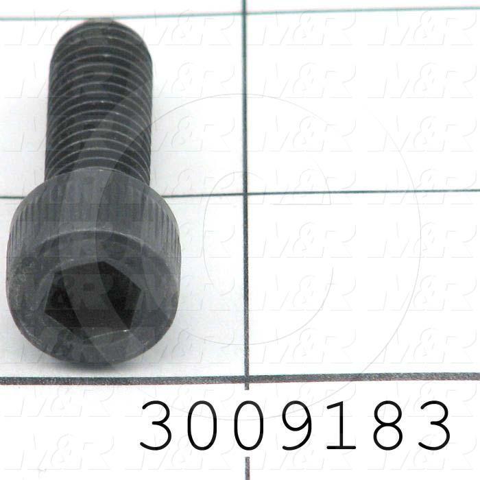 Machine Screws, Socket Head, Steel, Grade Class 12.9, Thread Size M10 X 1.5, Screw Length 30mm, Full Thread Length, Right Hand, Black Oxide