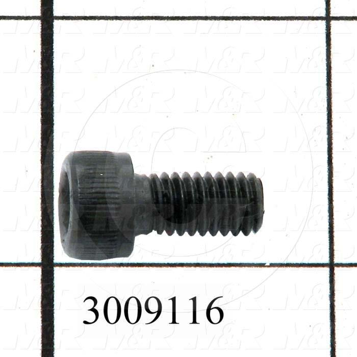 Machine Screws, Socket Head, Steel, Grade Class 12.9, Thread Size M6, Screw Length 12mm, Full Thread Length, Right Hand, Black Oxide