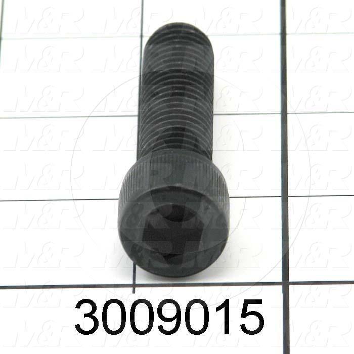 Machine Screws, Socket Head, Steel, Thread Size 1/2-13, Screw Length 2.00 in., Full Thread Length, Right Hand, Black Oxide