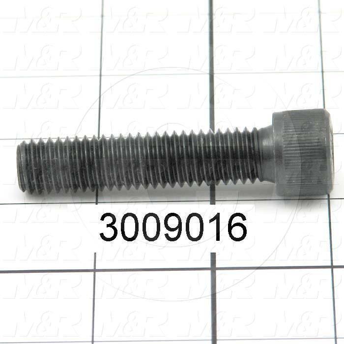 Machine Screws, Socket Head, Steel, Thread Size 1/2-13, Screw Length 2 1/4", Partial Thread Length, Right Hand, Black Oxide