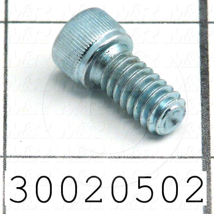 Machine Screws, Socket Head, Steel, Thread Size 1/4"-20, Screw Length 1/2 in., Full Thread Length, Right Hand, Zinc