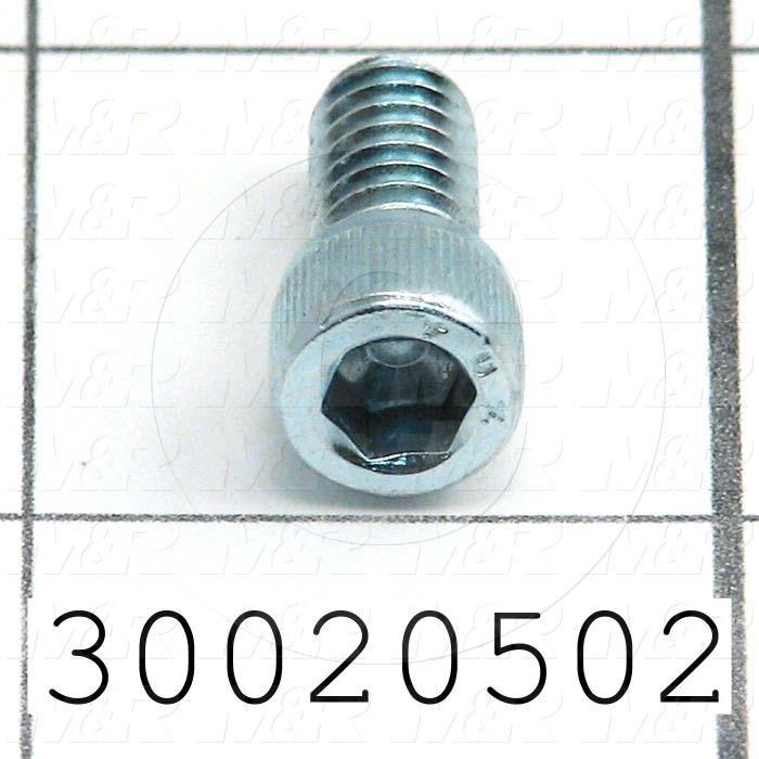 Machine Screws, Socket Head, Steel, Thread Size 1/4"-20, Screw Length 1/2 in., Full Thread Length, Right Hand, Zinc