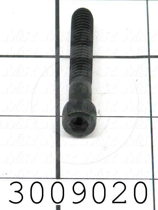 Machine Screws, Socket Head, Steel, Thread Size 1/4"-20, Screw Length 1 3/4", Partial Thread Length, Right Hand, Black Oxide