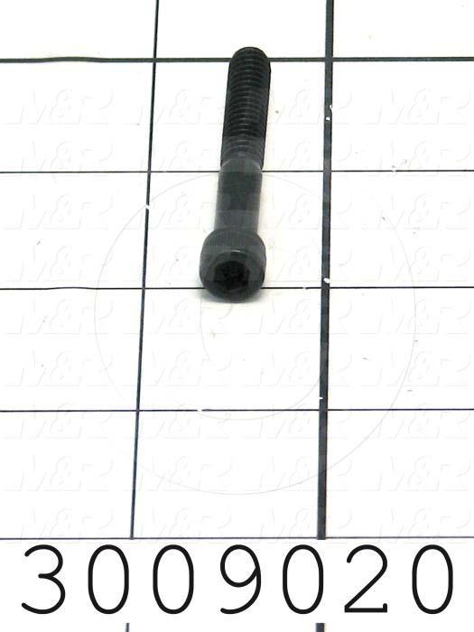 Machine Screws, Socket Head, Steel, Thread Size 1/4"-20, Screw Length 1 3/4", Partial Thread Length, Right Hand, Black Oxide
