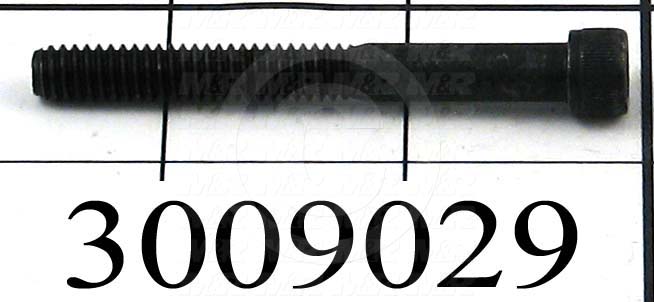Machine Screws, Socket Head, Steel, Thread Size 1/4"-20, Screw Length 2 1/4", Partial Thread Length, Right Hand, Black Oxide