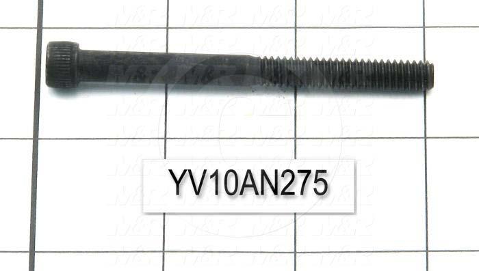 Machine Screws, Socket Head, Steel, Thread Size 1/4"-20, Screw Length 2 3/4", 1.25" Thread Length, Right Hand, Black Oxide