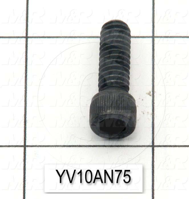 Machine Screws, Socket Head, Steel, Thread Size 1/4"-20, Screw Length 3/4", 0.75" Thread Length, Right Hand, Black Oxide