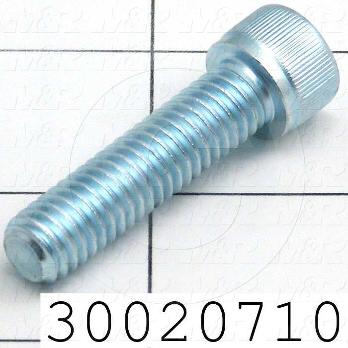 Machine Screws, Socket Head, Steel, Thread Size 3/8-16, Screw Length 1 1/2 in., Full Thread Length, Right Hand, Zinc