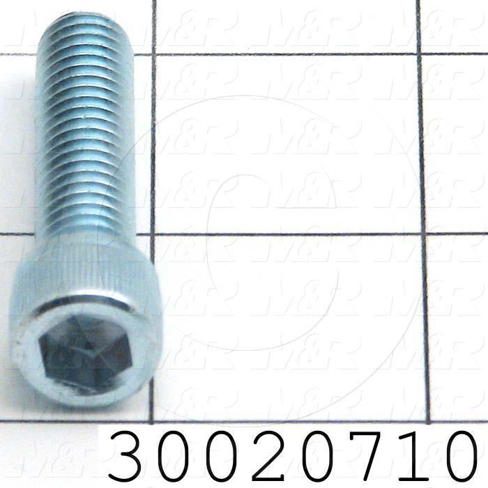 Machine Screws, Socket Head, Steel, Thread Size 3/8-16, Screw Length 1 1/2 in., Full Thread Length, Right Hand, Zinc