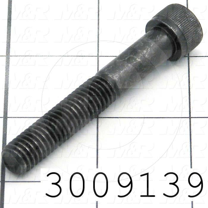Machine Screws, Socket Head, Steel, Thread Size 3/8-16, Screw Length 2 1/2", Partial Thread Length, Right Hand, Black Oxide