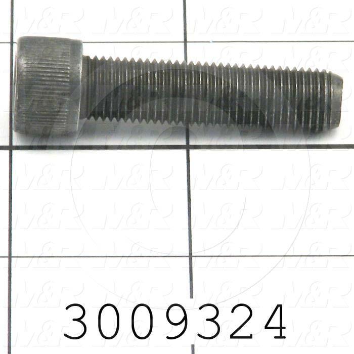 Machine Screws, Socket Head, Steel, Thread Size 3/8-24, Screw Length 1 1/2 in., Full Thread Length, Right Hand, Black Oxide