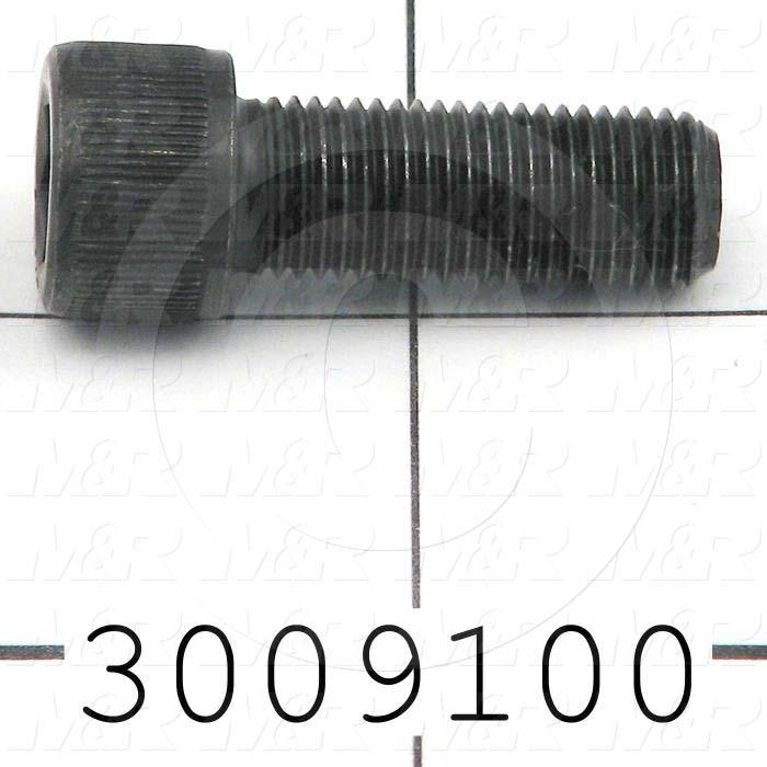 Machine Screws, Socket Head, Steel, Thread Size 3/8-24, Screw Length 1", Full Thread Length, Right Hand, Black Oxide