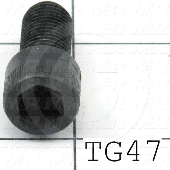 Machine Screws, Socket Head, Steel, Thread Size 3/8-24, Screw Length 3/4", 0.75" Thread Length, Right Hand, Black Oxide