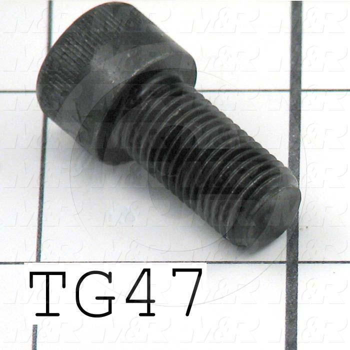Machine Screws, Socket Head, Steel, Thread Size 3/8-24, Screw Length 3/4", 0.75" Thread Length, Right Hand, Black Oxide