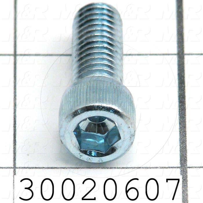 Machine Screws, Socket Head, Steel, Thread Size 5/16-18, Screw Length 0.875", 0.88" Thread Length, Right Hand, Zinc Plated