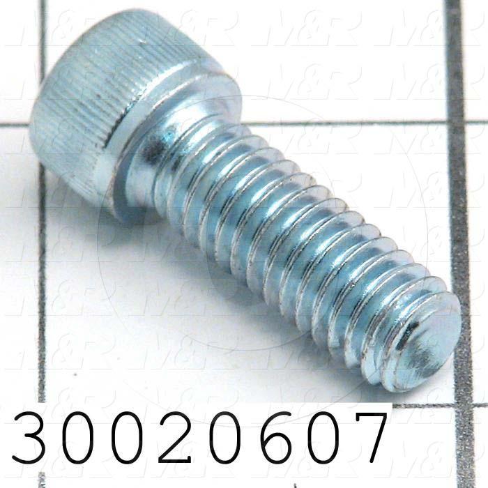 Machine Screws, Socket Head, Steel, Thread Size 5/16-18, Screw Length 0.875", 0.88" Thread Length, Right Hand, Zinc Plated