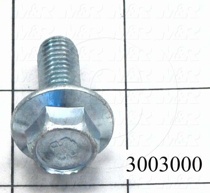 Machine Screws, Whiz Lock Head, Steel, Grade Class 8, Thread Size 3/8-16, Screw Length 1", Right Hand, Zinc