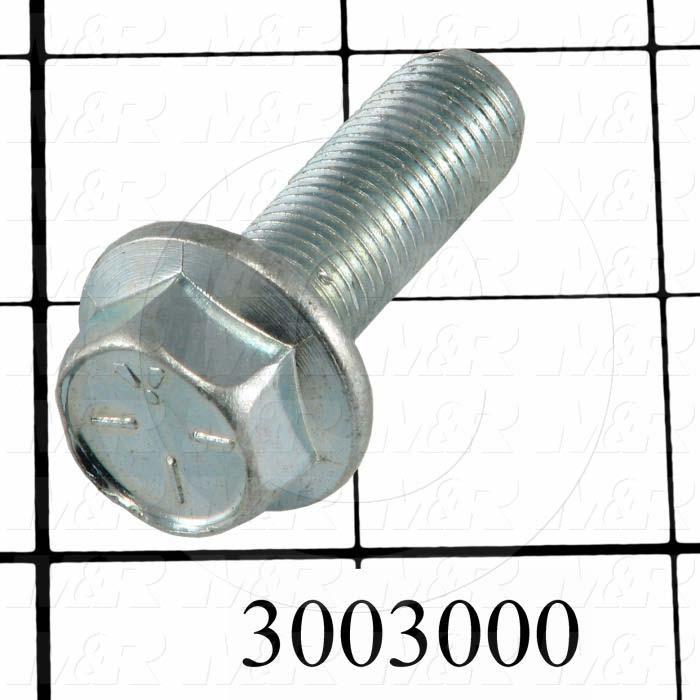 Machine Screws, Whiz Lock Head, Steel, Grade Class 8, Thread Size 3/8-16, Screw Length 1", Right Hand, Zinc