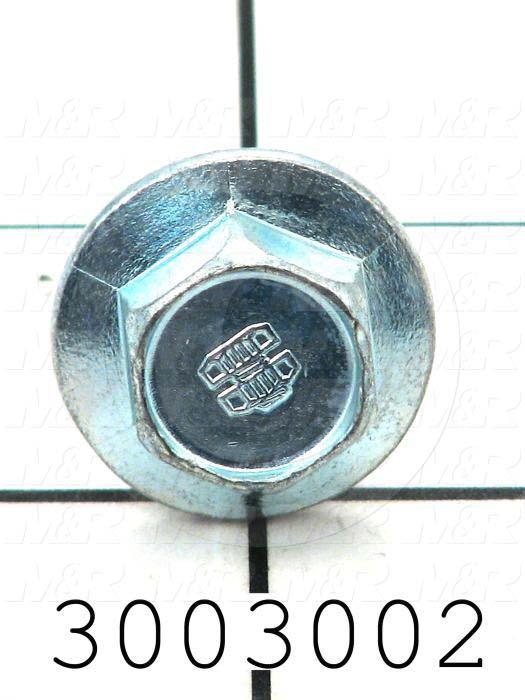 Machine Screws, Whiz Lock Head, Steel, Grade Class 8, Thread Size 3/8-16, Screw Length 3/4", Right Hand, Zinc