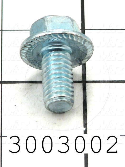 Machine Screws, Whiz Lock Head, Steel, Grade Class 8, Thread Size 3/8-16, Screw Length 3/4", Right Hand, Zinc