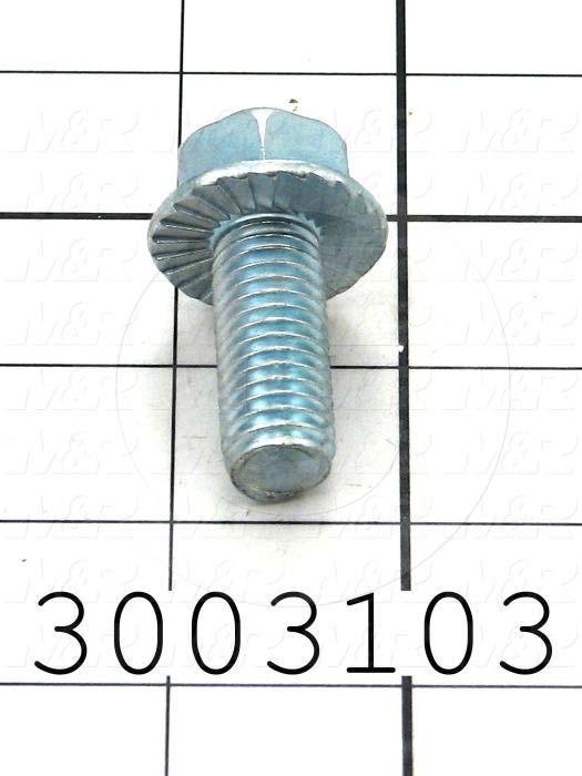 Machine Screws, Whiz Lock Head, Steel, Thread Size 1/2-13, Screw Length 1 1/4 in., Right Hand, Zinc