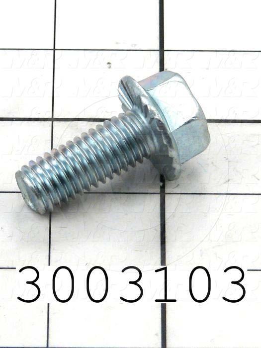 Machine Screws, Whiz Lock Head, Steel, Thread Size 1/2-13, Screw Length 1 1/4 in., Right Hand, Zinc