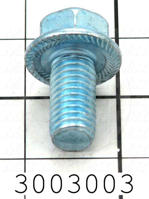 Machine Screws, Whiz Lock Head, Steel, Thread Size 1/2-13, Screw Length 1", Right Hand, Zinc
