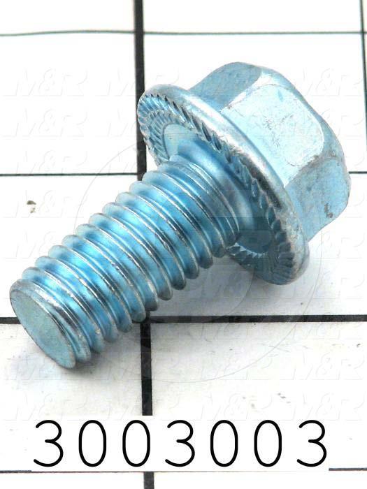 Machine Screws, Whiz Lock Head, Steel, Thread Size 1/2-13, Screw Length 1", Right Hand, Zinc