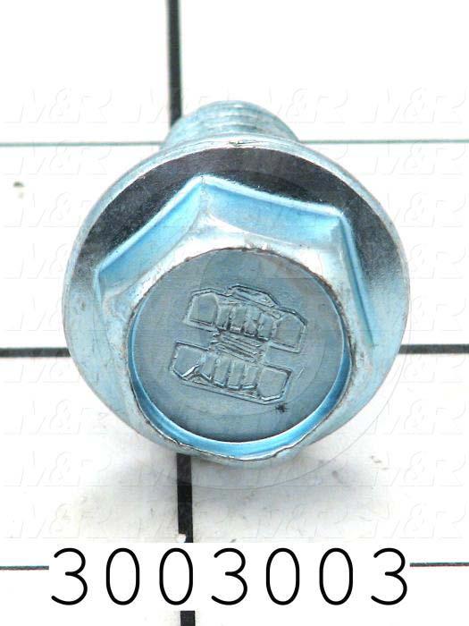 Machine Screws, Whiz Lock Head, Steel, Thread Size 1/2-13, Screw Length 1", Right Hand, Zinc