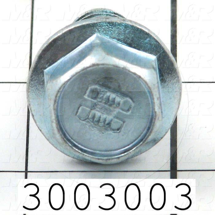 Machine Screws, Whiz Lock Head, Steel, Thread Size 1/2-13, Screw Length 1", Right Hand, Zinc