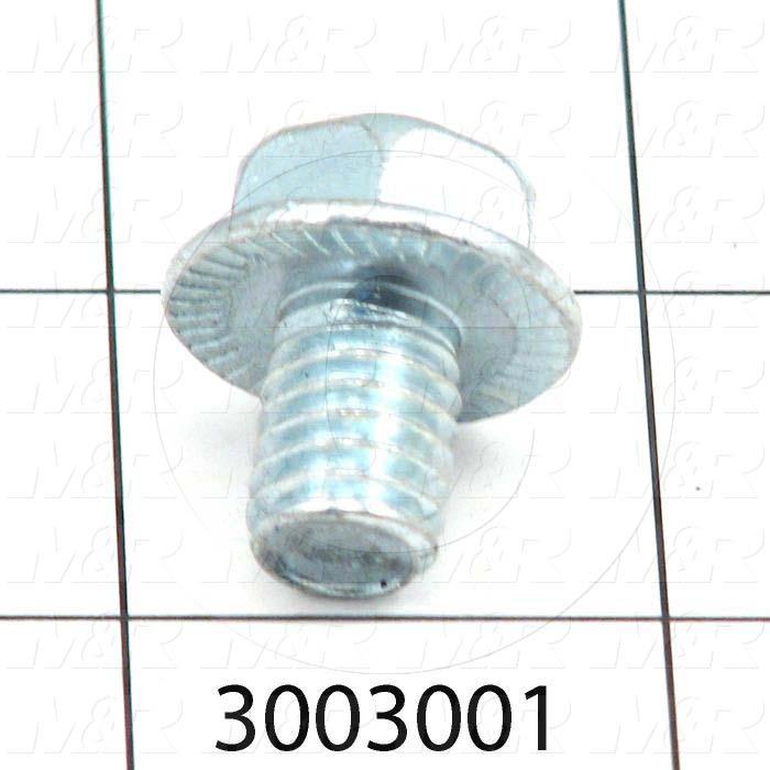 Machine Screws, Whiz Lock Head, Steel, Thread Size 3/8-16, Screw Length 1/2 in., Right Hand, Zinc