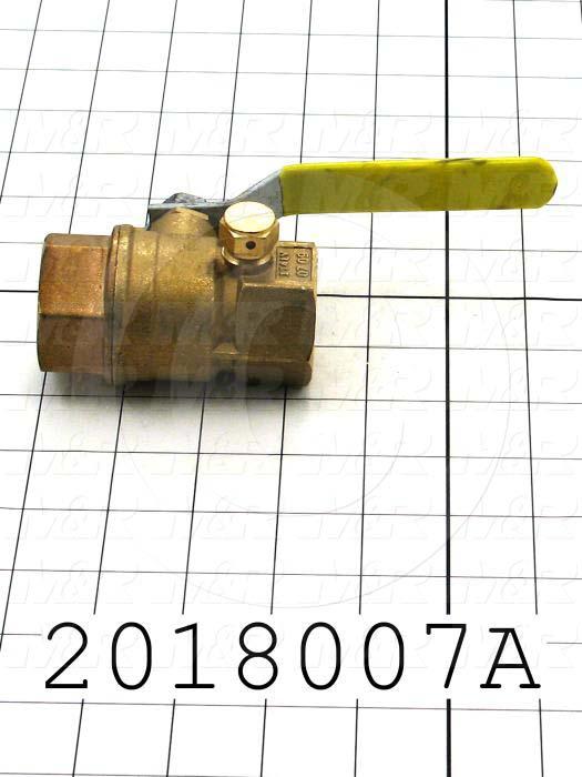 Manual Gas Valve, Thread Size 1" NPT, Max. Pressure 125 Psi, Material Brass