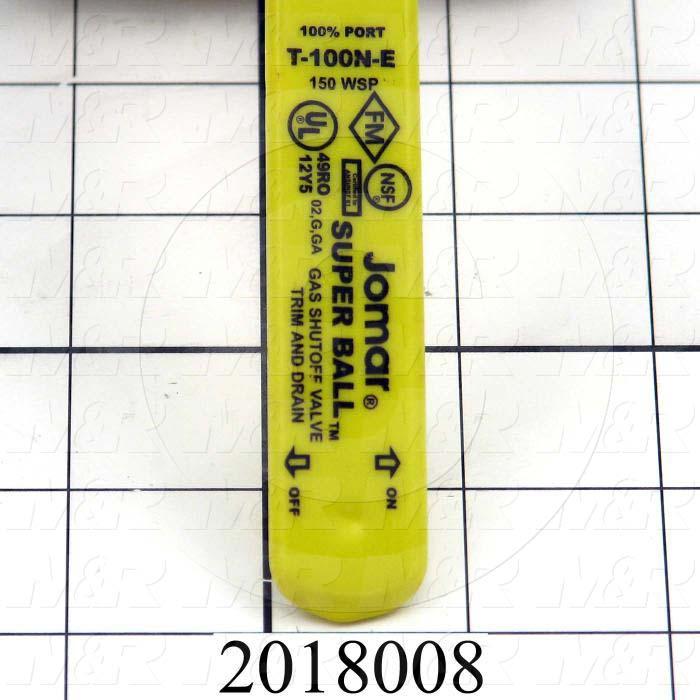 Manual Gas Valve, Thread Size 1" NPT, Max. Pressure 125 Psi, Material Brass