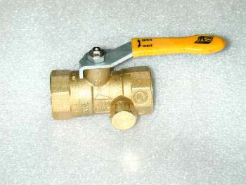 Manual Gas Valve, Thread Size 3/4" NPT, Max. Pressure 150 Psi, Material Brass